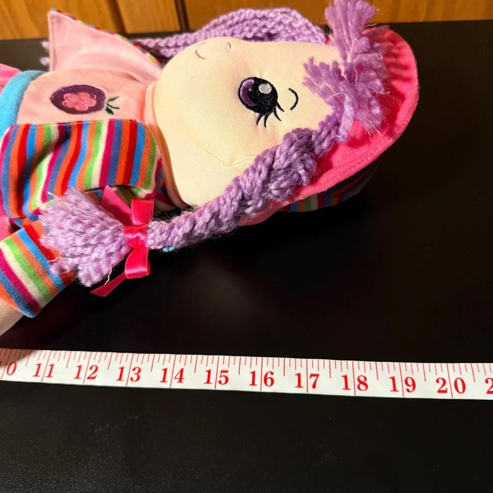 Colorbok Plush Rag Doll Kids 18in Pink Purple Yarn‎ Hair Berry Theme